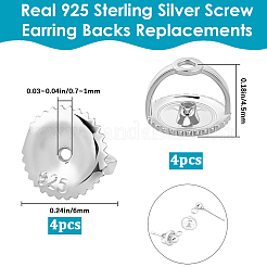 4 pièce 925 poussoirs d'oreilles en argent sterling&nbsp;STER-BBC0008-61S