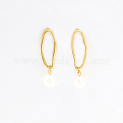 Boucles d'oreilles pendantes à clous en acier inoxydable 304 et perles en plastique&nbsp;FS-WG7B6C1-02