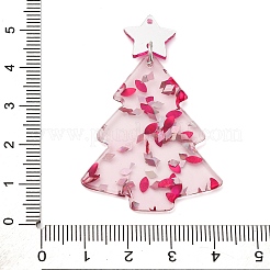 Anhänger aus opakem Acryl mit Weihnachtsbaum-Aufdruck&nbsp;OACR-Q080-03A