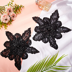 3D-Stickapplikationen aus Polyester in Blumenform&nbsp;DIY-WH0304-947