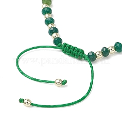 Bracelets tressés en perles rondelles de jade naturel teint de Malaisie&nbsp;BJEW-JB13395-03