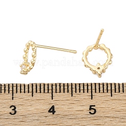 Clous d'oreilles en laiton zircon cubique transparent&nbsp;EJEW-Q014-33G