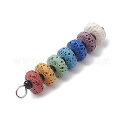 Colgantes de cuentas teñidas de roca de lava natural chakra&nbsp;PALLOY-JF02545-01