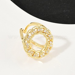 Anelli per polsini da donna in ottone con micro pavé di zirconi cubici&nbsp;RJEW-F186-04G