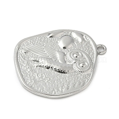 304 Edelstahl antike Münz-Eulenanhänger&nbsp;STAS-S186-02P