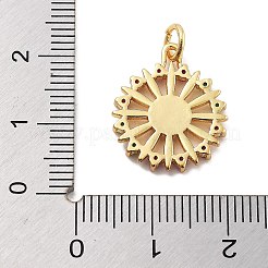Porte micro ouvrent pendentifs zircone cubique en laiton de placage&nbsp;KK-Z071-54G-02