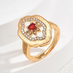 Fingerringe aus Messing mit Mikropavé-Kubikzirkonia für Damen BW6278-8