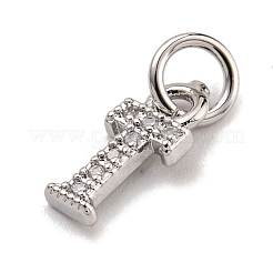 Lettera iniziale in ottone con ciondoli in zirconi&nbsp;KK-Q814-26T-P