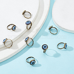 10 verstellbares Ringset mit bösem Blick aus Kunststoff&nbsp;RJEW-AR0002-04
