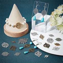 Fascini del connettore della lega di stile tibetano di 72pcs 18 stili&nbsp;FIND-SC0003-34