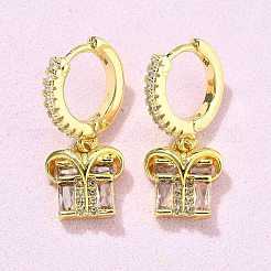 Geschenk Messing Micro Pave Zirkonia Creolen&nbsp;EJEW-U057-05G
