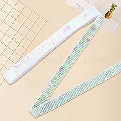 Polyester mit Spitzenbesatzband mit PVC-Pailletten&nbsp;OCOR-WH20050-015C
