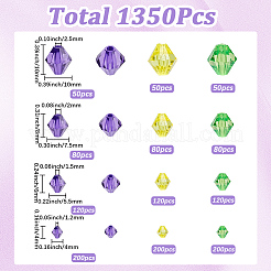 1350pcs 12 Arten transparente Acrylperlen&nbsp;TACR-SP0001-41