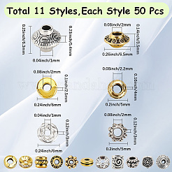 550 pz 11 stili lega e ottone strass e perline distanziatrici in argento tibetano&nbsp;DIY-SC0030-21