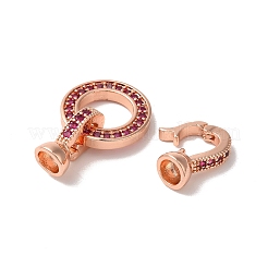 Runder Ring aus Messing mit Mikropflaster und Zirkonia&nbsp;KK-F873-22RG-02A
