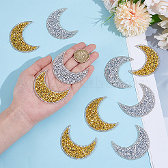 10 toppa in tessuto da stirare/cucire con strass in resina di 2 colori&nbsp;DIY-CY0003-31