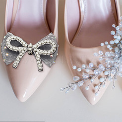 4 Stück 2 Stile Bowknot Polyester Strass Schuhdekorationen&nbsp;AJEW-HY0001-79