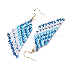 Pendiente colgante estilo bohemio de acero inoxidable 304 con vidrio.&nbsp;EJEW-MZ00176-02