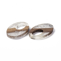 Pendentifs en résine transparente et bois de noyer&nbsp;RESI-M027-02K