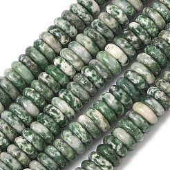 Natürliche grüne Fleck Jaspis Perlen Stränge&nbsp;G-G329-A01-3x8mm