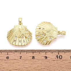 Pendenti in zirconi cubici trasparenti in micro pavè di ottone&nbsp;KK-T080-79G