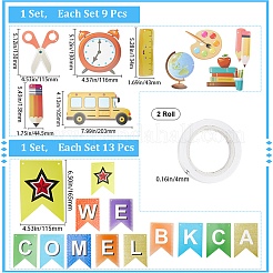 2 Sätze 2 Stile Willkommen zurück & Schulbedarf Papierbanner&nbsp;DIY-GF0008-73