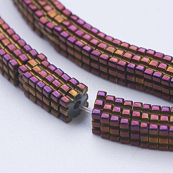 Electroplate non magnetici ematite sintetico fili di perline&nbsp;G-J381-4X1mm-A04
