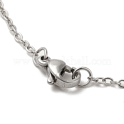 Collana pendente in acciaio inossidabile 201 anti-ossidazione con catene a maglie&nbsp;NJEW-E102-01P-01