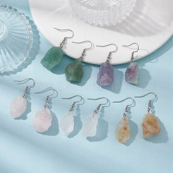 Ohrhänger mit gemischten rohen Naturedelstein-Nuggets&nbsp;EJEW-JE05493