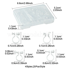 80 pz 4 stili di clip per orecchini in plastica/resina&nbsp;KY-FS0001-35