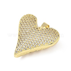 Pendentifs en laiton micro pavé de zircone cubique transparent pour la saint-valentin&nbsp;KK-A303-20D-G