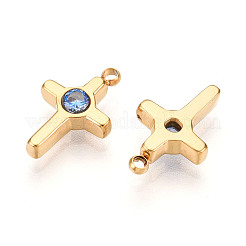 Placcatura ionica (ip) 304 acciaio inossidabile micro pavé zirconia cubica charms&nbsp;STAS-N110-01F-G