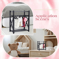 Mini-Kleiderschrank aus Kunststoff mit Kleiderbügel&nbsp;DOLL-WH0007-14B
