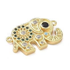 Verbindungsstücke aus Messing mit farbenfrohen Zirkonia-Pavé-Elefantengliedern&nbsp;KK-A282-13G