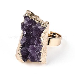 Natürlichen Amethyst Fingerringe&nbsp;RJEW-N053-01G