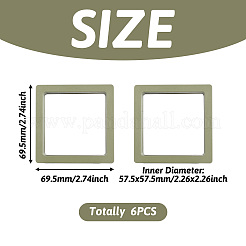 Espositori quadrati con cornice galleggiante per gioielli con sospensione a film sottile in PE trasparente quadrato&nbsp;ODIS-TAC0002-02B