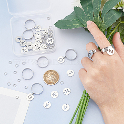 DIY-Set zur Herstellung verstellbarer Ringe mit Alphabet-Anhänger&nbsp;DIY-UN0005-67