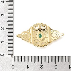 Messing-Mikropavé-Verbinderanhänger aus grünem Zirkonia&nbsp;KK-C255-12B-G