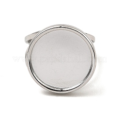 Impostazioni anello polsino aperto in acciaio inossidabile 304 anti-ossidazione&nbsp;X-RJEW-Z018-41P