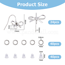 Ganchos para pendientes de latón con forma de lazo&nbsp;KK-HS0001-78P
