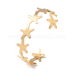 Bracelets manchettes en acier inoxydable 304 en forme d'étoile de mer pour femmes&nbsp;BJEW-Z176-01G