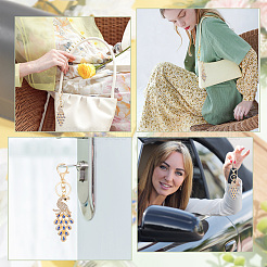 Porte-clés pendentif paon mauvais œil en émail&nbsp;KEYC-WH0036-05KCG