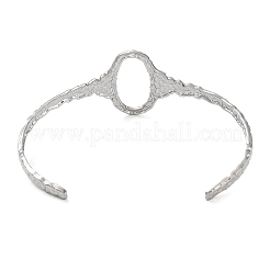 Bracelet manchette ovale creux en acier inoxydable 304 anti-ternissement pour femme&nbsp;BJEW-D061-01P