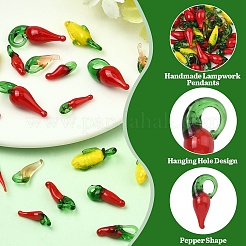 50pcs 5 Arten handgemachte Bunte Malerei-Anhänger&nbsp;LAMP-YW0004-32