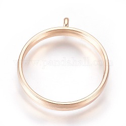 Alloy Open Back Bezel Pendants, Cadmium Free & Lead Free, For DIY UV Resin, Epoxy Resin, Pressed Flower Jewelry, Ring, Light Gold, 32.5x28.5x4.5mm, Hole: 2mm, Inner Diameter: 25mm