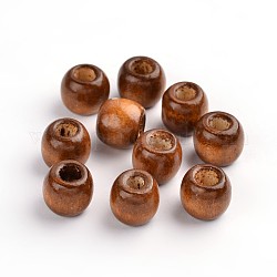 Des perles en bois naturel, teinte, sans plomb, rondelle, Sienna, 12x11mm, Trou: 5mm