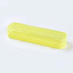 Contenedores de abalorios de plástico, Rectángulo, amarillo, 20.9x5.9x3.25 cm