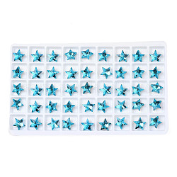 Cabochon in vetro strass, nail art accessori decorativi, sfaccettato, stella, cielo blu, 9.5x10x4.5mm