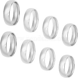 Unicraftale 8pcs 4 tamaños anillos de dedo de acero inoxidable anillos midi de moda ajuste cómodo tamaño 6/7/8/9 anillos 6 mm de ancho conjunto de anillos de dedo lisos simples anillos de banda simple anillos de nudillos