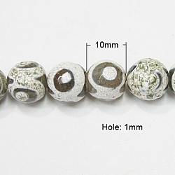 Natural Agate Beads Strands, Dyed, Faceted Round, White, 10mm, Hole: 1mm, about 38pcs/strand, 14.9inch